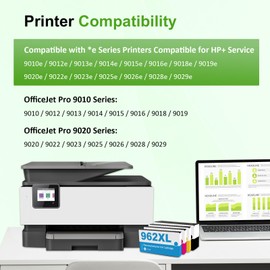 962XL 962 9015e Ink Cartridges Combo Pack: Replacement for HP Ink 962XL Black and 962 Color 962XL 962 OfficeJet Pro 9010 9018e 9025e 9015 9020 9018 9025 9010e 9012e 9014e Printer 4 Pack