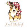 CafePress Pirate Corgi K Small Die Cut Sticker, 3"x4" Matte