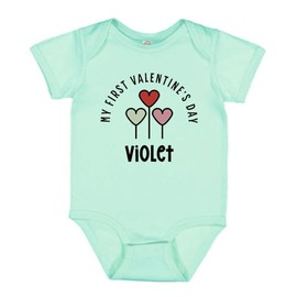 TATY Kids My First Valentine's Day Violet Baby Infant One Piece Bodysuit 18 Months Chill Blue