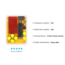 Yidab Soldering Practice Kit DIY 5 Retro Classic Games Plug-in Circuit Kit Learn Soldering Kit for Beginners