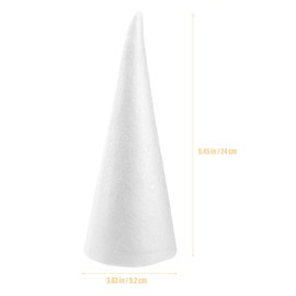 6PCS Polystyrene Cones,9.45 Inch Craft Foam Cones White Cone Foam for Easter Anniversary Wedding Birthday Table Centerpiece Decoration