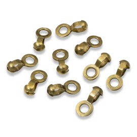10 Antique Brass #6 Ball Chain Fan Pull Loop Connectors, Ceiling Fan Pull Chain Connector Link, “A” Couplings for DIY Fan Lamp Replacement Pulls