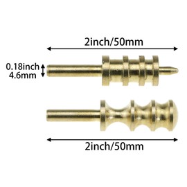 Pukalan 2pcs Leather Burnisher/Slicker, Brass Leather Edge Ironing Head for Leather Slicker Burnishing Brass Burnish Tools (Three-Slot Brass Edging Head + Three-Slot Curved Brass Edging Head)