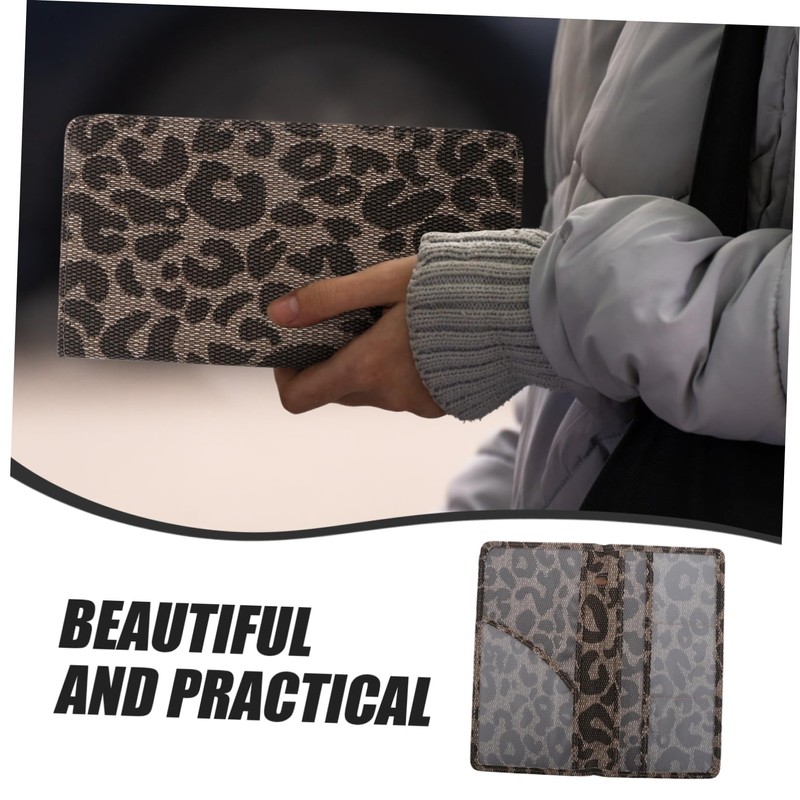 BUGUUYO Leopard Print Car Registration Holder Pu Insurance Card Wallet