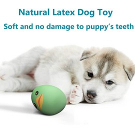 TONGKTAI Squeaky Dog Ball, Interactive Latex Rubber Dog Squeak Toys, Funny Soft Bouncy Fetch Egg Shape Pet Balls for Dog (8 PACK)