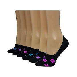 Champion womens 6-pack Invisible Liner, Black Color Cs, Shoe Size 5-9 US