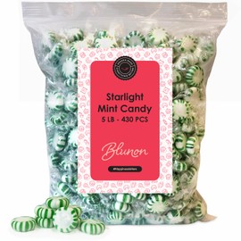 Spearmint Candy Starlight Mints - 5 Pounds Bulk Individually Wrapped - Classic Holiday Candies - 430 Pieces