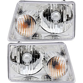 jpautowholesale For 2004-2011 Ford Ranger Headlight Halogen Set Driver and Passenger Side