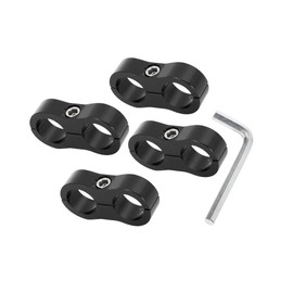Partuto 4pcs Black AN10 19mm Car Hose Separator Clamp Adapter with Wrench Replacement