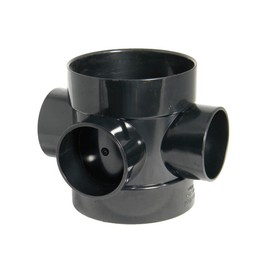 FLOPLAST 110mm Soil Ring Seal Short Boss Pipe - Black