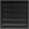 ECOPRO VENT Plastic 6'' Black Exhaust Louvered Dryer Vent Cover