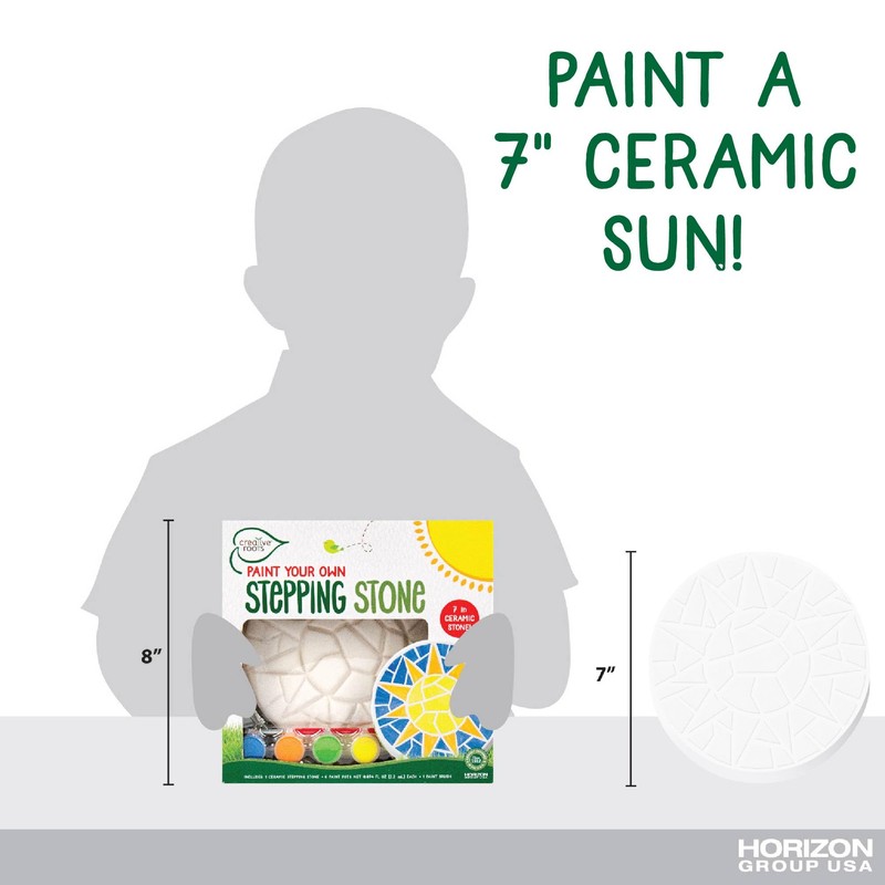 Creative Roots Mosaic Sun Stepping Stone Kit, Includes 7-Inch Ceramic