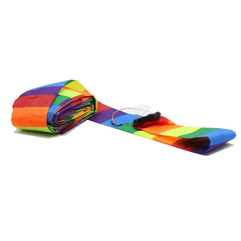 C Comcrosfly Rainbow Kite Tube Tail Outdoor Windsock with Connector,
