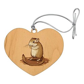 GRAPHICS & MORE Gerbil Cute Rodent Pet Heart Love Wood Christmas Tree Holiday Ornament