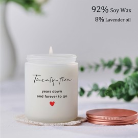 25 Year Anniversary Candle Gifts, Best 25th Wedding Anniversary Couple Her Him Wife Husband Women Gifts