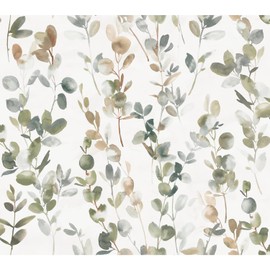York Wallcoverings Candice Olsen PSW1430RL Green Joyful Eucalyptus Peel and Stick Wallpaper
