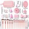 HGHDBT 65Pcs Pink Makeup Brushes Set Professional Makeup Kit Multi-functional