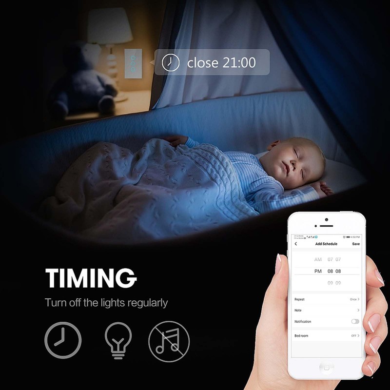 Lsliangmei 2.4GHz WiFi Smart Wall Touch Light Switch (Glass Panel,