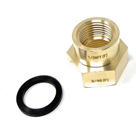 Cascada 3/4" G Thread (Metric BSPP) Female to 1/2" NPT Thread Female Pipe Fitting Adapter - Lead-Free