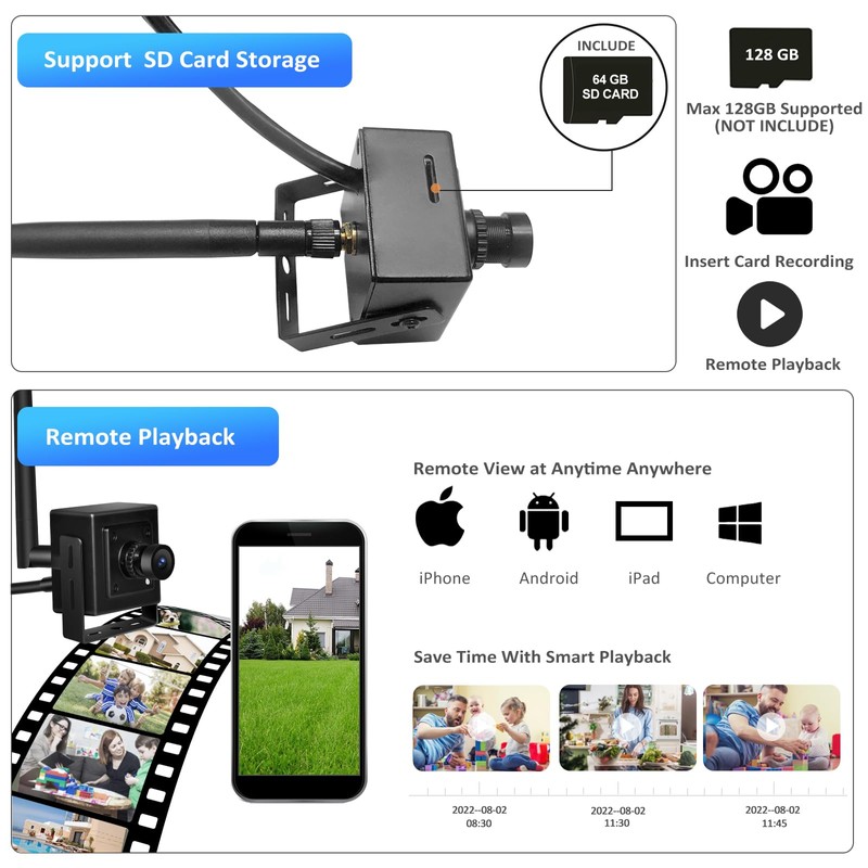 MWRCTV 5MP Mini Support 2.4G/5G WiFi Security Indoor Wireless Camera