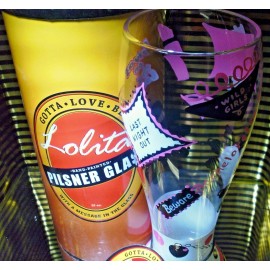 Lolita | LAST NIGHT OUT PILSNER GLASS NEW 22 Oz RARE Bridal Beer Hand Painted