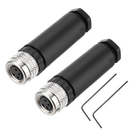 sourcing map 2Pcs 4 Pin M8 Female Aviation Connector Wire Plug A Coding 8mm Circular Sensor Connector Waterproof IP67 for Cable