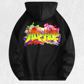 Hip - Hop Graffiti Hoodie 100% Cotton US Warehouse 7 ColorsColor: Brown, Size: M