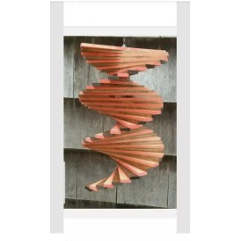 handmade stain Coral Walnut-wood wooden floating twister spinner rustic farmhouse spiral