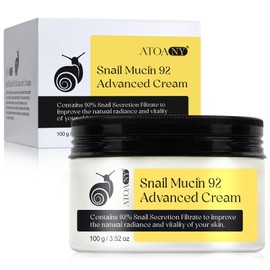 Snail Mucin 92% Advanced Cream Face Moisturizer, Deep Hydration & Nourishment Repair Cream, Advanced Cream for Dry & Sensitive Skin, Face & Neck Cream for All Skin Types, 100g / 3.52oz