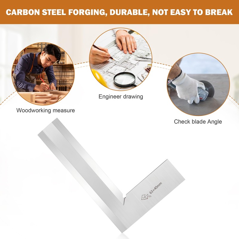 90° Precision Hair Angle, Try Square 63 x 40 mm