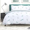 Sleepdown Dragonfly White Green Reversible Duvet Cover Quilt Pipe Edge