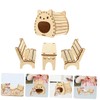 Angoily Natural Wood Hamster House Toy Hamsters Foraging Bed Coconut