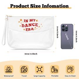 Dance Teacher Appreciation Gifts Clear Makeup Bag Dance Lover Gift for Women Girl Dancing Themed Cosmetic Bag for Dancing Team Coach Christmas Birthday Gifts for Daughter Sister Friend Travel Pouch