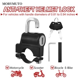 MOBYMUTO Motorcycle Helmet Lock, Motorcycle Accessories, Motorcycle Locks Anti Theft, Universal Helmet Lock Anti Theft Fit for Motorcycle E-Bike Bicycle Scooter