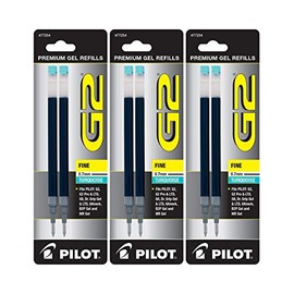 Pilot G2 Gel Ink Pen Refills, Fine Point, 0.7mm, Turquoise Ink, 6 Refills