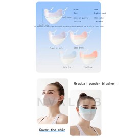 NVXLIDB - Protector solar tridimensional para mujer, sin costuras, protección de ojos de seda de hielo, antiultravioleta (4 piezas) rosa melocotón + morado + color pasta de frijol + gris montaña