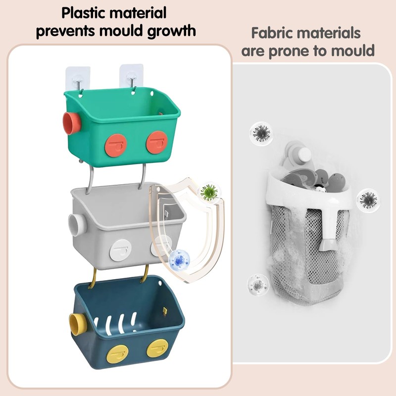 Tokokimo Bath Toy Storage, Bathroom Toy Storage, Cute Robot Shaped