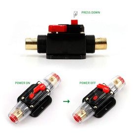 UTSAUTO Circuit Breaker 100Amp Resettable Fuse Circuit Breaker Auto Car Stereo Inline Fuse Holders Inverter, Manual Reset 12V-24V DC for Automotive Marine Boat Audio System Protection