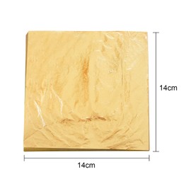 VGSEBA Gold Leaf Sheets-100pcs Gold Foil Leaf 14x14cm for Gilding, Furniture, Arts&Crafts Project, Home Decoration (5.5 Inches)