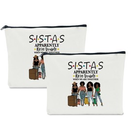 2 PCS Girls Trip Gifts, Girls Trip Gifts Favors, Girls Weekend Gifts for Women, Friendship Gifts, Bestie Gifts Makeup Bag Weekend Bags for Women Friend Sister Bachelorette Party Vacation Christmas
