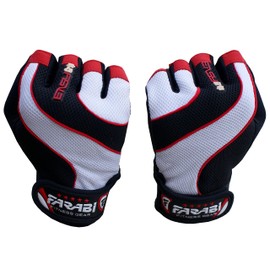 Farabi Gym Workout Gloves for Men and Women, Padded Breathable Anti-Skid Exercise Gloves for Fitness, Training, Weight Lifting, Powerlifting (Red, S/M)
