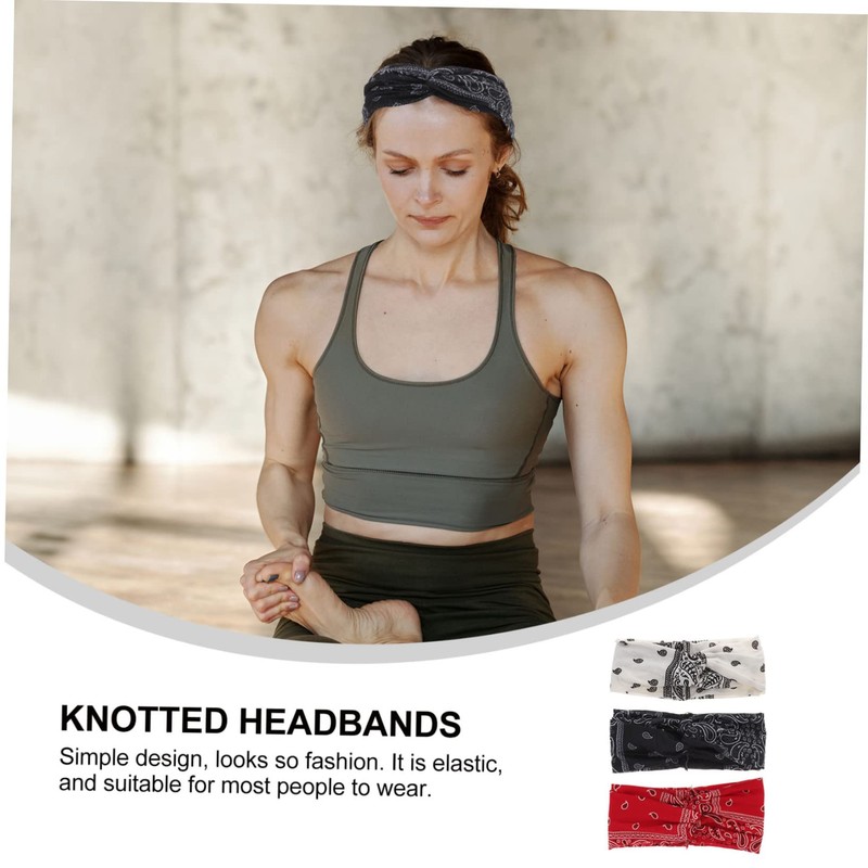 SAFIGLE 3pcs Twisted Wide Bohemia Headwrap Set for Women Floral