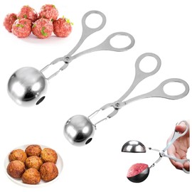 2 formine per polpette di carne, cucchiai per polpette, pinze antiaderenti, a sfera, per polpette di carne in acciaio inox, per polpette di carne e biscotti