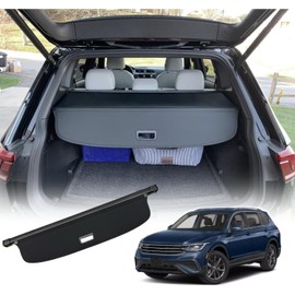 Vesul Retractable Cargo Cover Compatible with Volkswagen VW Tiguan 2024-2018 Security Shade Shield Tonneau Cover Anti-Peeping Luggage Privacy Screen(not for 2025 tiguan)