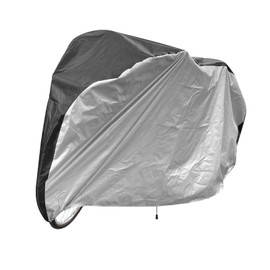 HARFINGTON Bike Cover Waterproof Outdoor 75" Polyester Anti Dust Rain Wind Snow Bicycle Covers with Lock Holes Windproof Buckle Storage Bag for Mountain Road Bike, Black Silver Tone