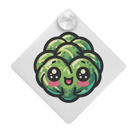 'Cute Kawaii Brussels Sprout' Suction Cup Car Window Sign (CG00025432)