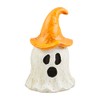 Mud Pie Witch Lantern, Orange Ghost, 3.75" x 6.75"