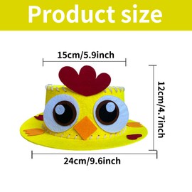 couduan Easter Bonnet Decorations Kit,Yellow Chick Make Your Own Easter Bonnet for Boys & Girls,for Kid Party Activities Decorate,DIY Easter Hat Kit,Easter Party Favors,Easter Craft Supplies