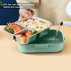 Thermal Lunch Box 1100ml Double Layer 3 Grid Design 304
