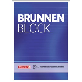 Brunnen 1052427 Letter Writing Pad Ruled Writing Pad (A5 White Pack of 50